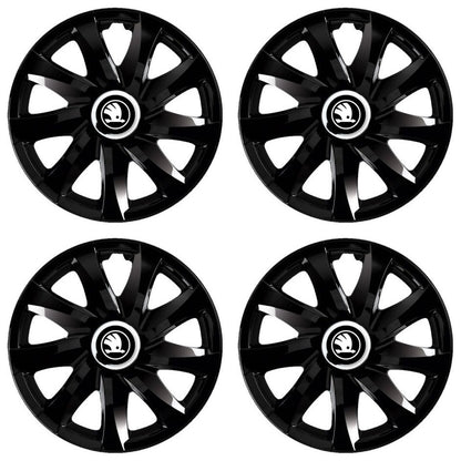 Set 4 Capace Roti Autohelix MSA® potrivite jantelor de 14 inch, pentru Skoda Nou, model Drift Black