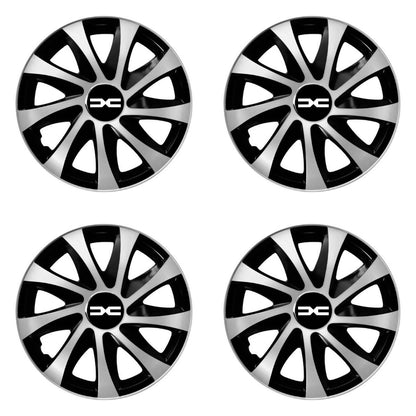 Set 4 capace roti Drift exrta Gri-Negru R15 Compatibil Cu Dacia Nou
