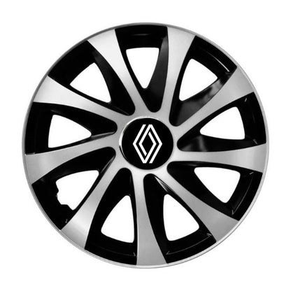 Set 4 capace roti Drift exrta Gri-Negru R15 Compatibil Cu Renault Nou