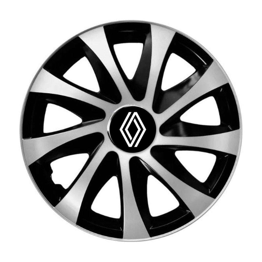 Set 4 capace roti Drift exrta Gri-Negru R16 Compatibil Cu Renault Nou