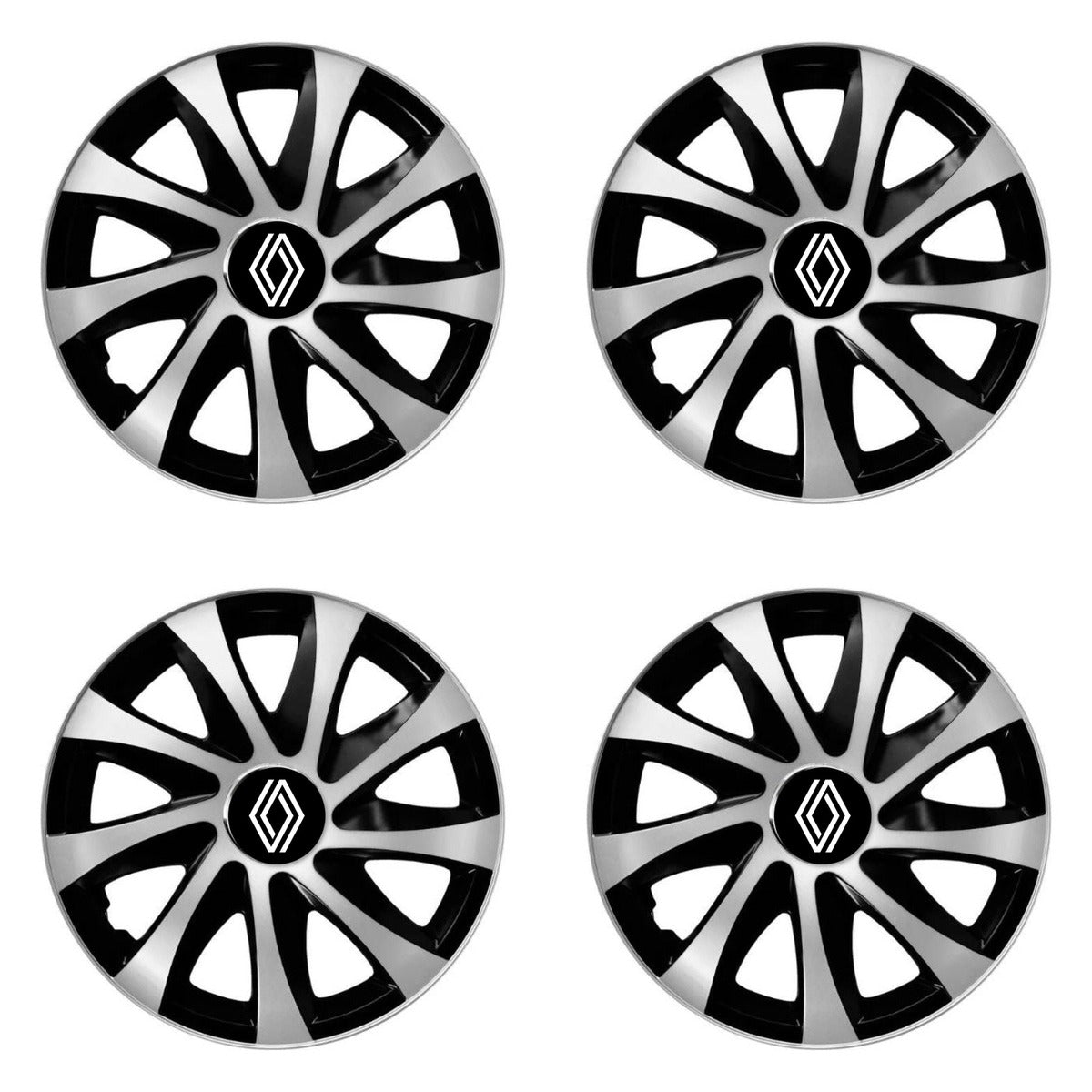 Set 4 capace roti Drift exrta Gri-Negru R16 Compatibil Cu Renault Nou