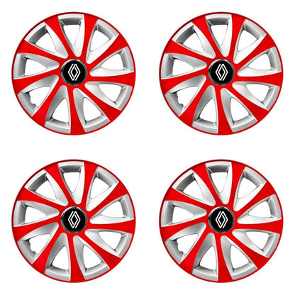 Set 4 capace roti 14 inchi R14 Drift Rosu-Gri, Compatibil cu Renault Nou