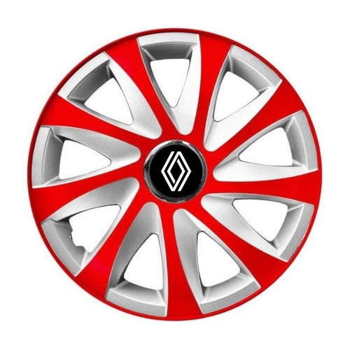 Set 4 capace roti 16 inchi R16 Drift Rosu-Gri, Compatibil cu Renault Nou