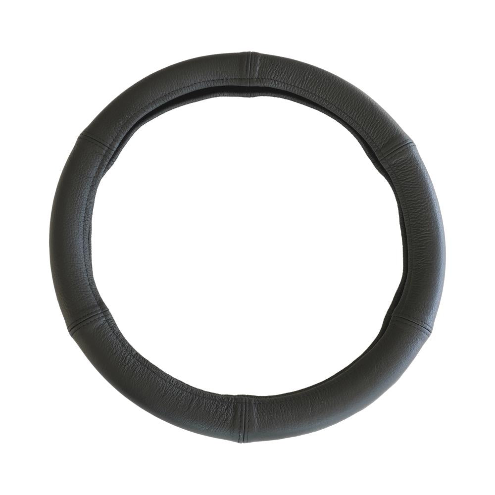 KORMÁNYKERÉKBORÍTÁS, VALÓDI BŐR, FEKETE 37-39 CM