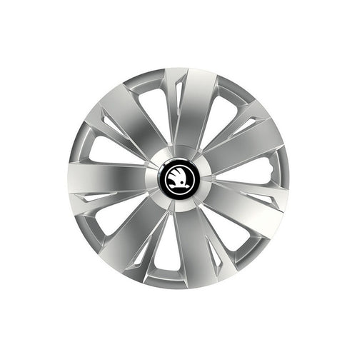 Set 4 capace roti Cu Inel Cromat Energy R14 Compatibil Cu Skoda Nou