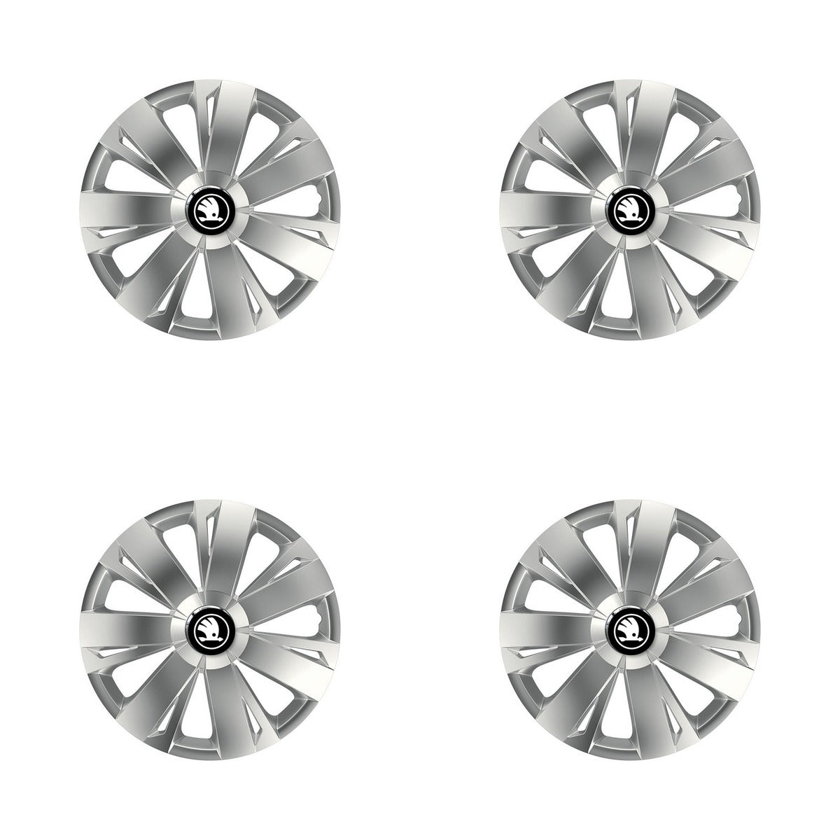 Set 4 capace roti Cu Inel Cromat Energy R14 Compatibil Cu Skoda Nou