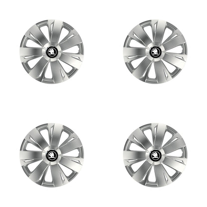 Set 4 capace roti Cu Inel Cromat Energy R16 Compatibil Cu Skoda Nou