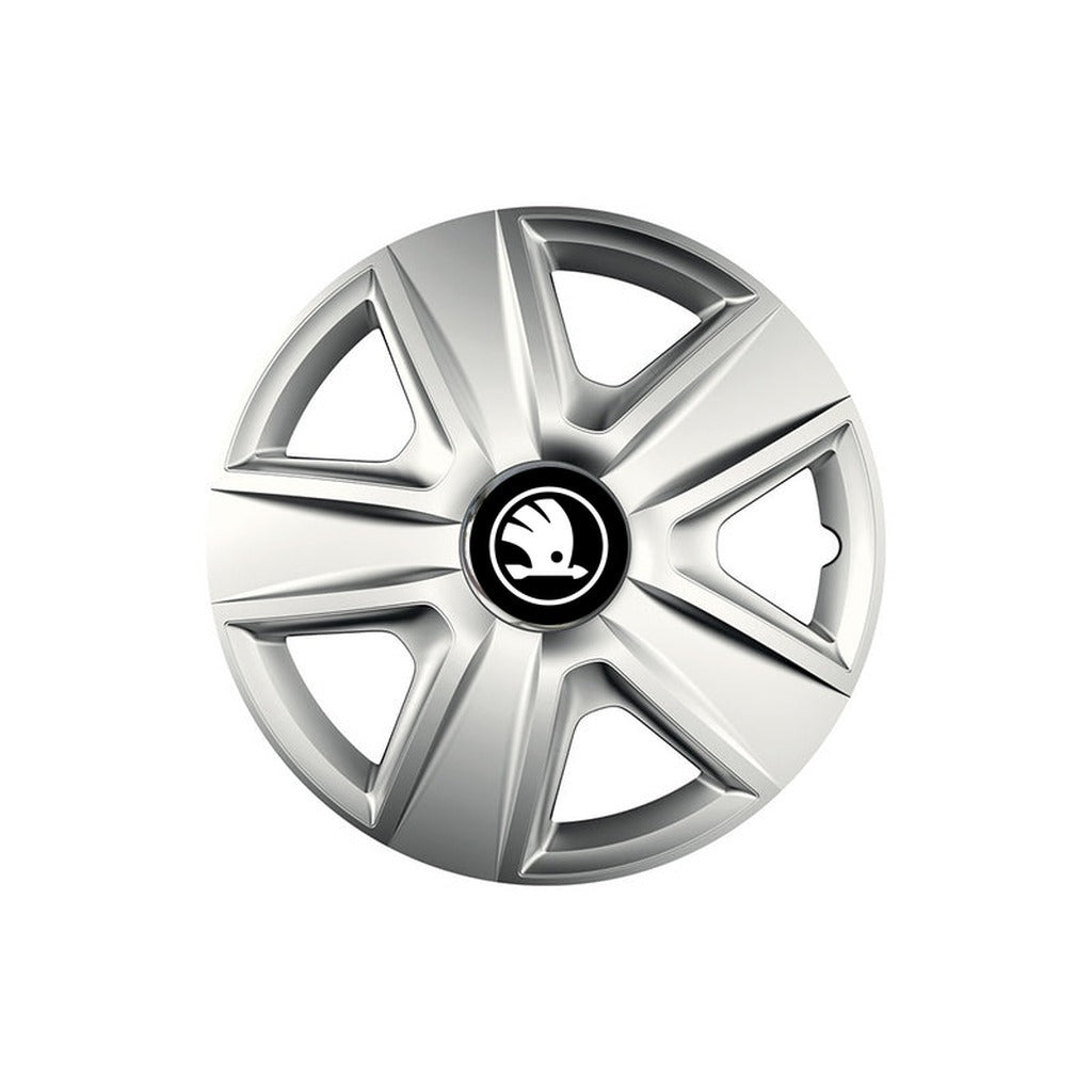 Set 4 capace roti Cu Inel Cromat Esprit R14 Compatibil Cu Skoda Nou