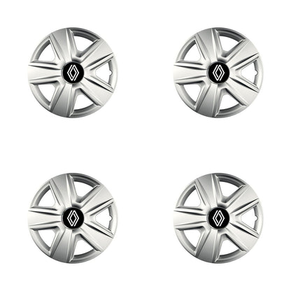 Set 4 capace roti Cu Inel Cromat Esprit R14 Compatibil Cu Renault Nou