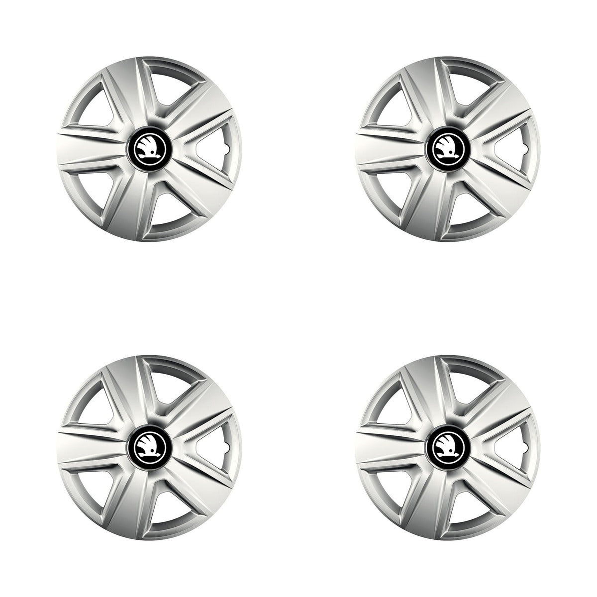 Set 4 capace roti Cu Inel Cromat Esprit R15 Compatibil Cu Skoda Nou