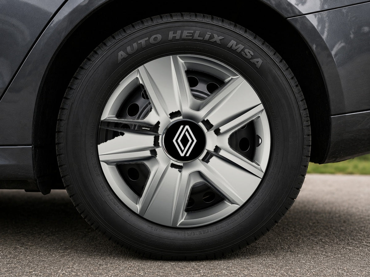 Set 4 capace roti Cu Inel Cromat Esprit R15 Compatibil Cu Renault Nou