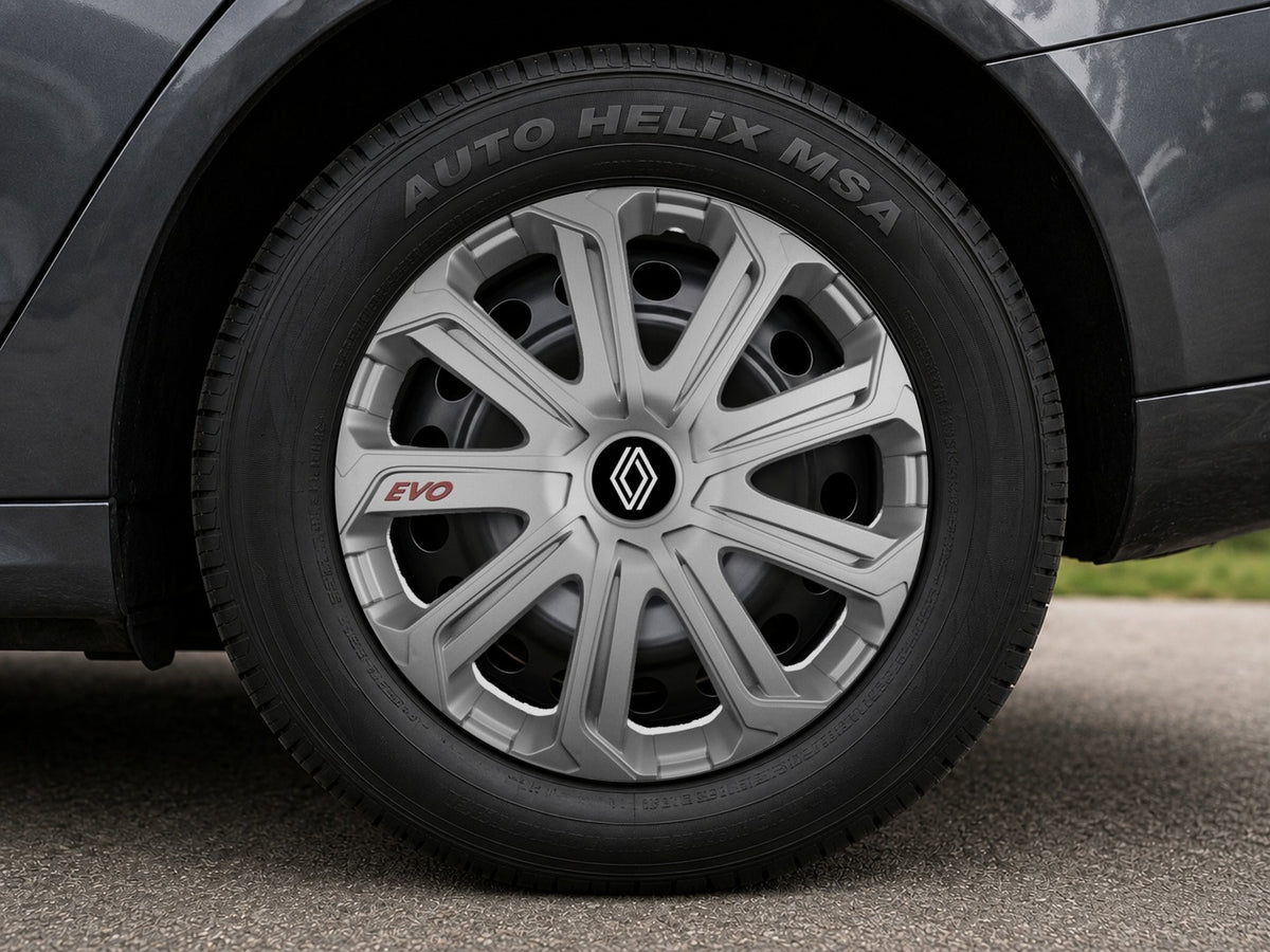 Set 4 Capace Roti Evo Gri R15, Pentru Renault Nou