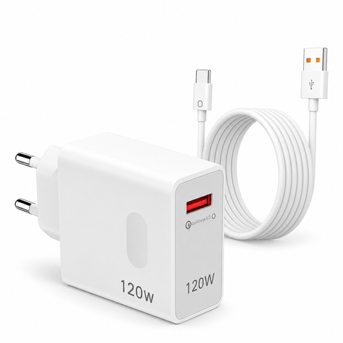 Încărcător Rapid 120W USB Tip C cu Fir, Universal 100-240V