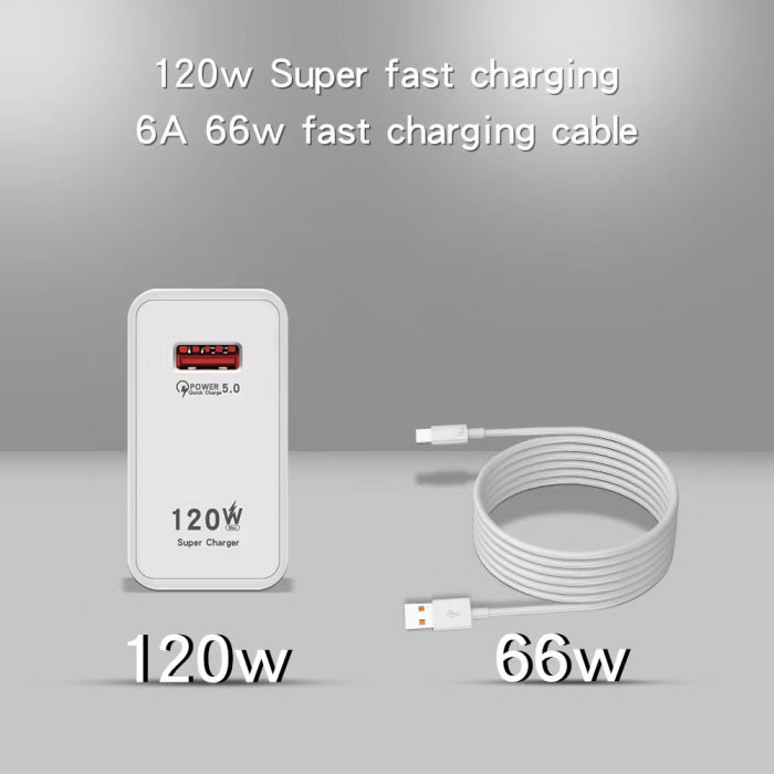 Încărcător Rapid 120W USB Tip C cu Fir, Universal 100-240V