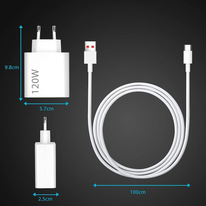 Încărcător Rapid 120W USB Tip C cu Fir, Universal 100-240V