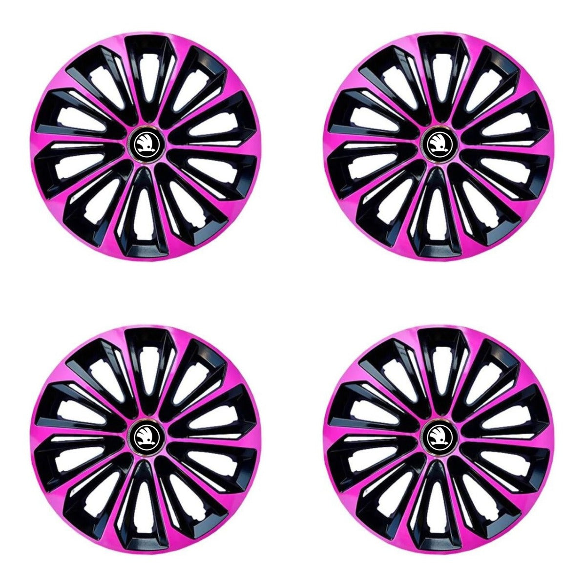 Set 4 capace roti 15 inchi (R15) Extra Strong Pink, Compatibile Cu Skoda Nou