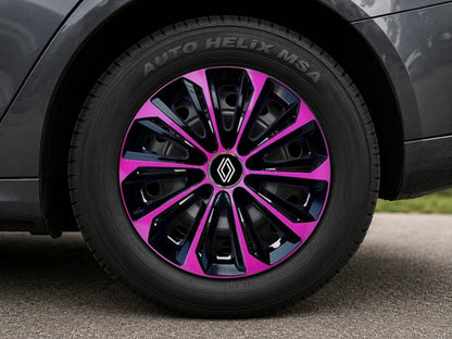 Set 4 capace roti 15 inchi (R15) Extra Strong Pink, Compatibile Cu Renault Nou