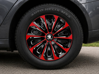 Set 4 capace roti Extra Strong Red R15 Compatibil Cu Skoda Nou