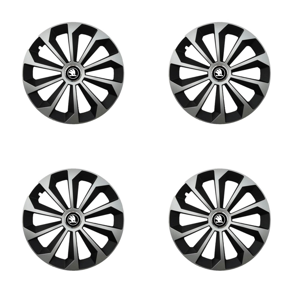 Set 4 Capace Roti 14 inchi (R14) Fame Gri-Negru, Compatibile Cu Skoda Nou