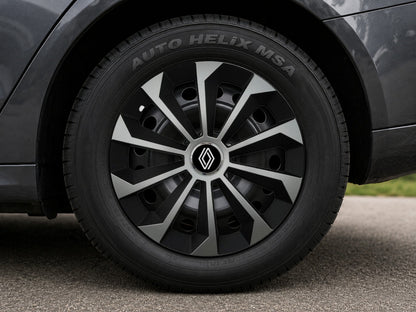 Set 4 Capace Roti 14 inchi (R14) Fame Gri-Negru, Compatibile Cu Renault Nou