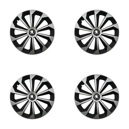 Set 4 Capace Roti 15 inchi (R15) Fame Gri-Negru, Compatibile Cu Skoda Nou