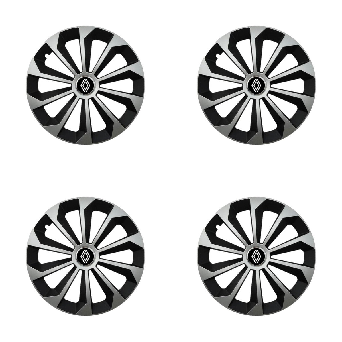 Set 4 Capace Roti 16 inchi (R16) Fame Gri-Negru, Compatibile Cu Renault Nou
