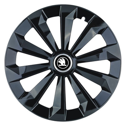 Set 4 Capace Roti 15 inchi (R15) Fame Negru, Compatibile Cu Skoda Nou