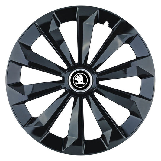Set 4 Capace Roti 15 inchi (R15) Fame Negru, Compatibile Cu Skoda Nou