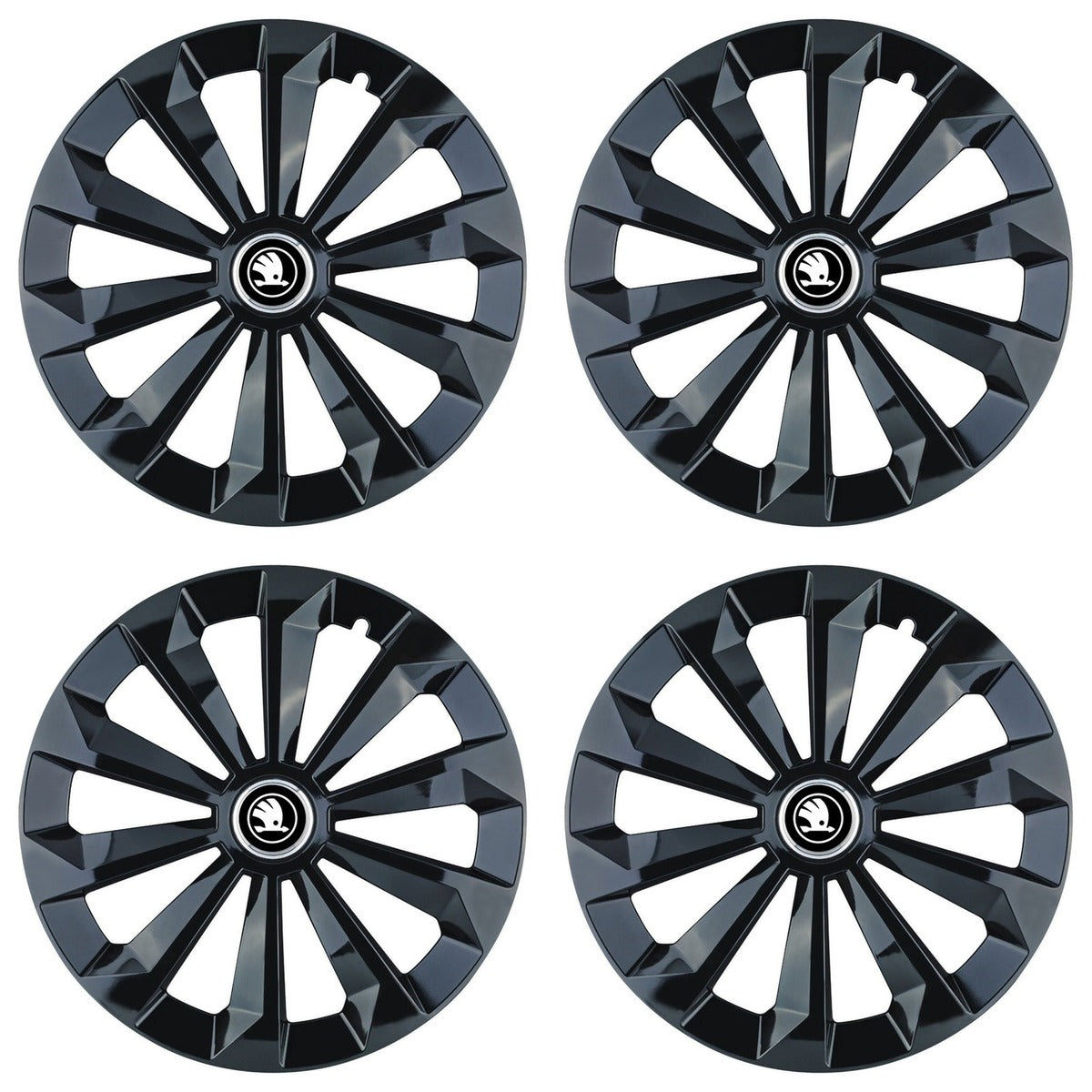 Set 4 Capace Roti 15 inchi (R15) Fame Negru, Compatibile Cu Skoda Nou