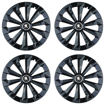 Set 4 Capace Roti 16 inchi (R16) Fame Negru, Compatibile Cu Skoda Nou