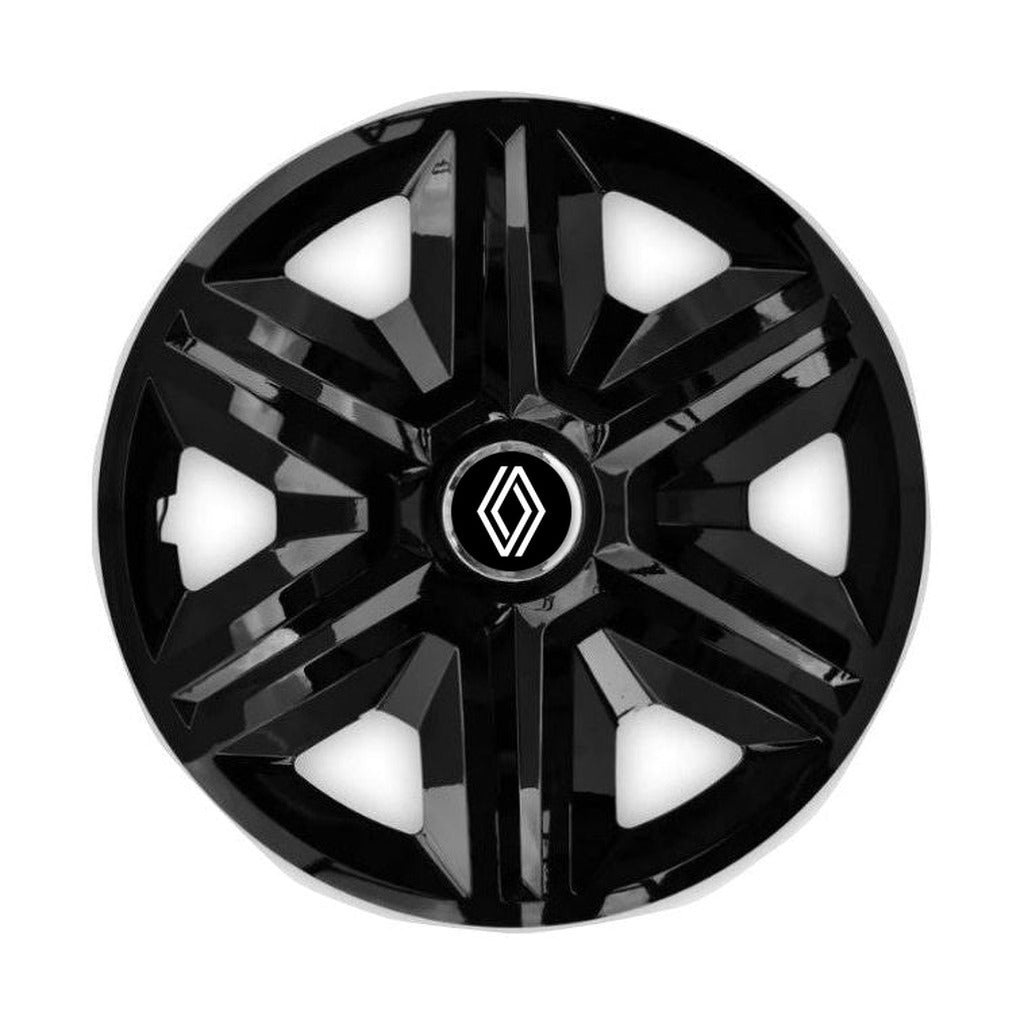 Set 4 capace roti Hubcaps fast black R14 Compatibil Cu Renault Nou