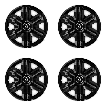 Set 4 capace roti Hubcaps fast black R14 Compatibil Cu Renault Nou