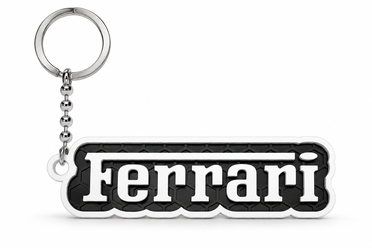 Breloc auto Ferrari cu lanț și inel