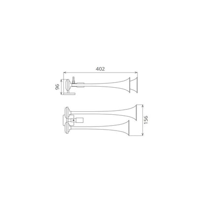 CLAXON ROSU CAMION CU DOUA GOARNE 24V 1A