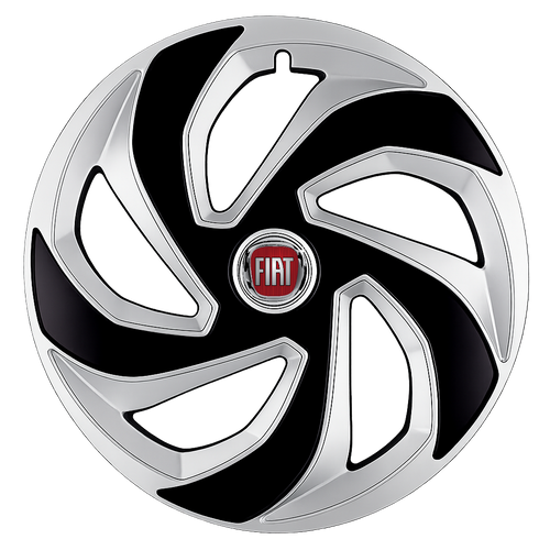 Set 4 capace roti Rex Gri-Negru R14 Compatibil Cu Fiat