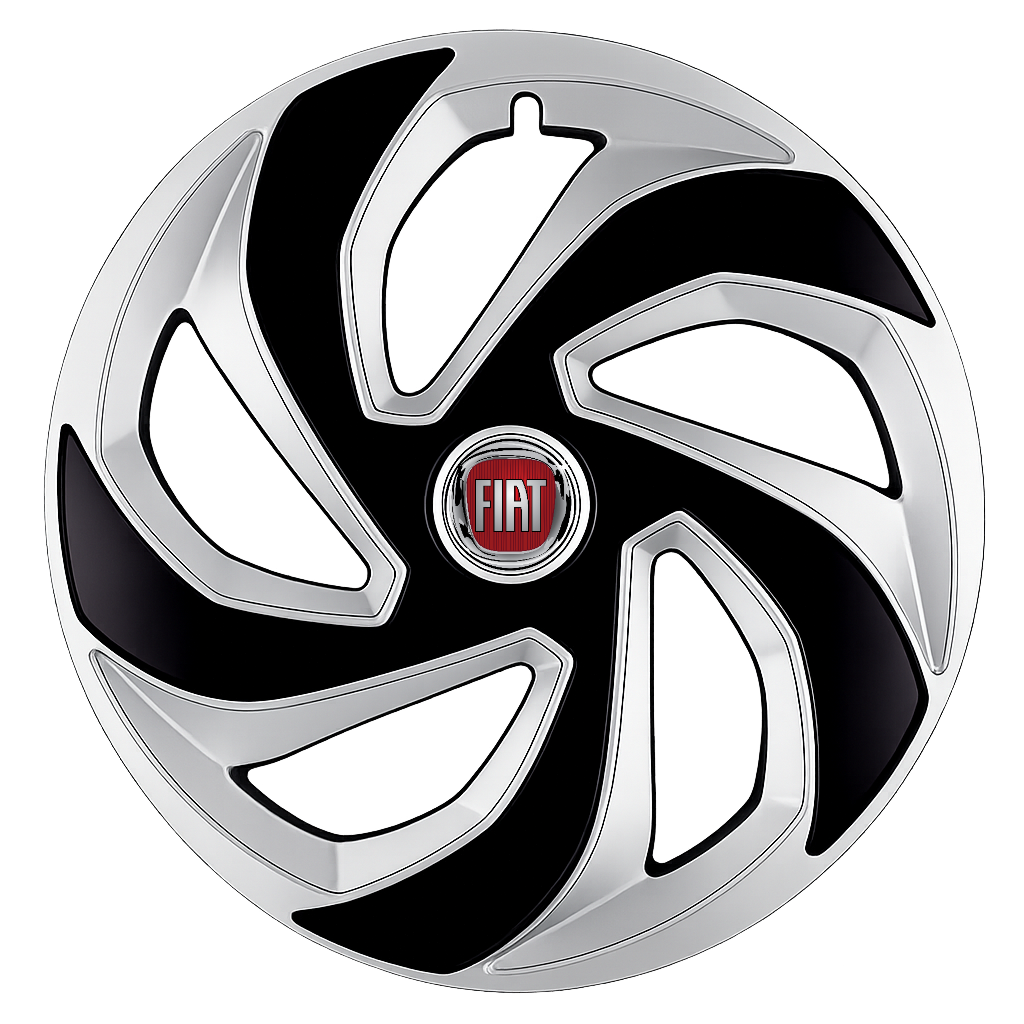 Set 4 capace roti Rex Gri-Negru R16 Compatibil Cu Fiat