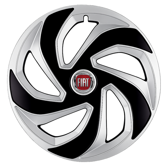 Set 4 capace roti Rex Gri-Negru R16 Compatibil Cu Fiat