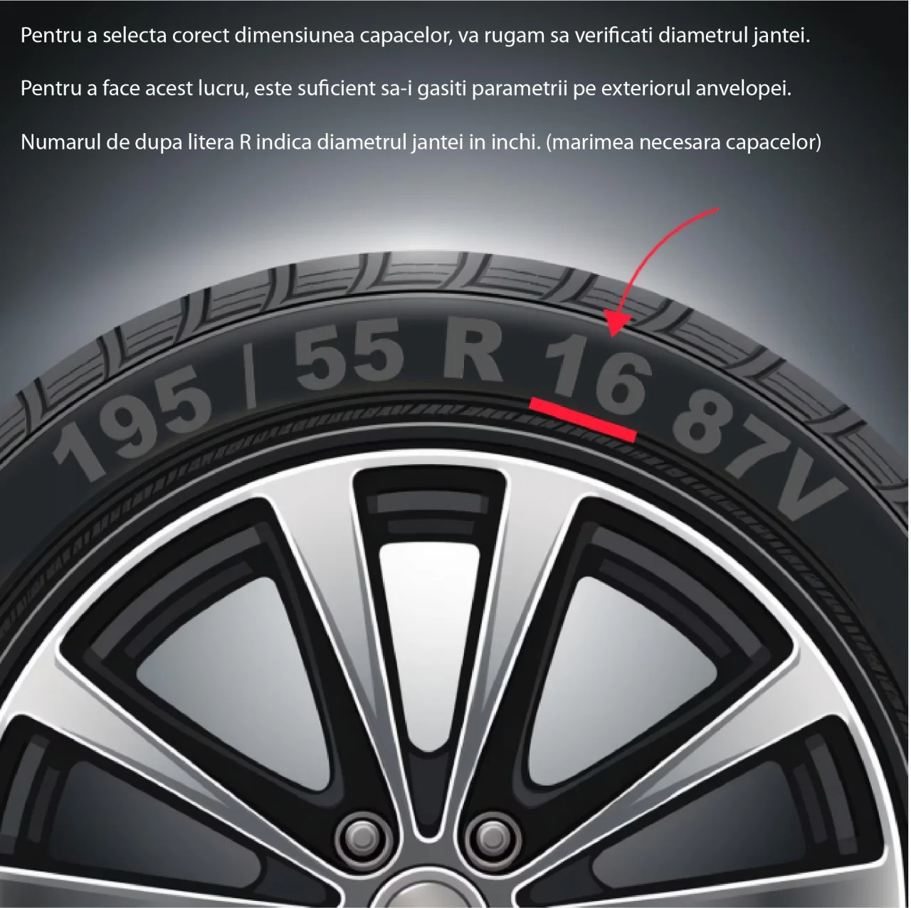 Set 4 capace roti Rex Gri-Negru R16 Compatibil Cu Fiat