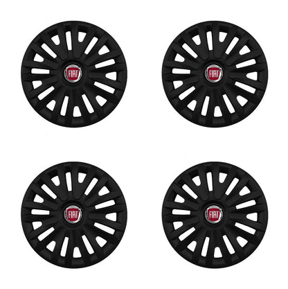 Set 4 capace roti potrivite jantelor de 16 inch compatibile FIAT, Model 412 Black