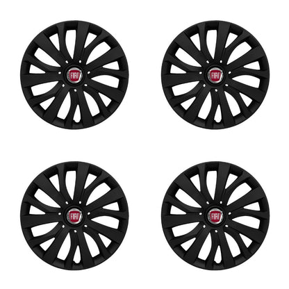 Set 4 capace roti potrivite jantelor de 16 inch compatibile FIAT, Model - 432 Black Edition