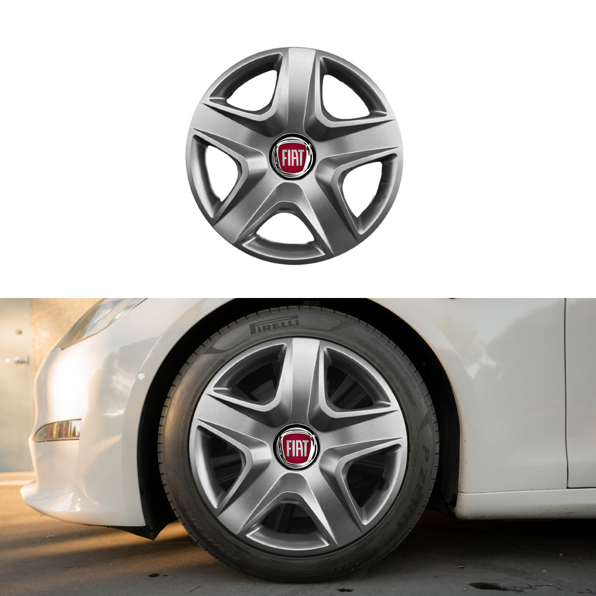 Set 4 capace roti potrivite jantelor de 14 inch compatibile FIAT, Model - 202