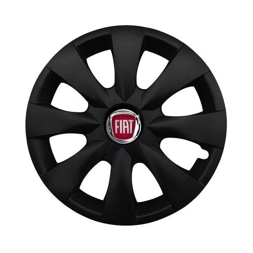 Set 4 capace roti potrivite jantelor de 15 inch compatibile FIAT, Model - 316 Black Edition