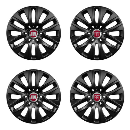 Set 4 capace roti 14 inchi (R14) compatibile gama Fiat model - 225 Black