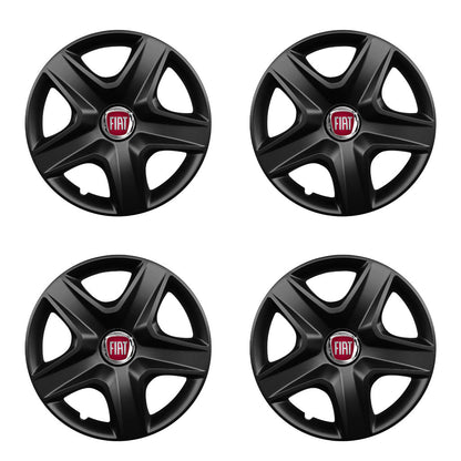 Set 4 capace roti potrivite jantelor de 16 inch compatibile FIAT, Model 418 Black