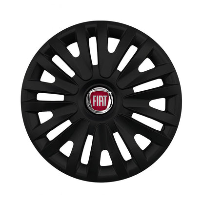 Set 4 capace roti potrivite jantelor de 15 inch compatibile FIAT, Model - 313 Black