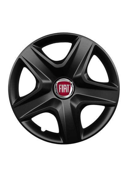 Set 4 capace roti potrivite jantelor de 16 inch compatibile FIAT, Model 418 Black