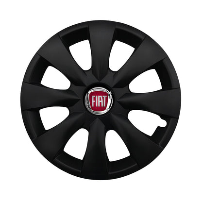 Set 4 capace roti potrivite jantelor de 15 inch compatibile FIAT, Model - 316 Black Edition
