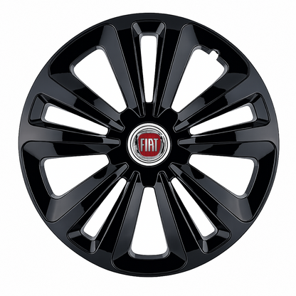 Set 4 Capace Roti Terra Negru R15, pentru Fiat