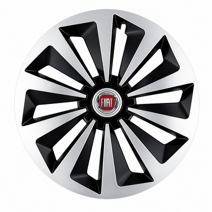 Set 4 capace roti Fox Gri-Negru R16 Compatibil Cu Fiat