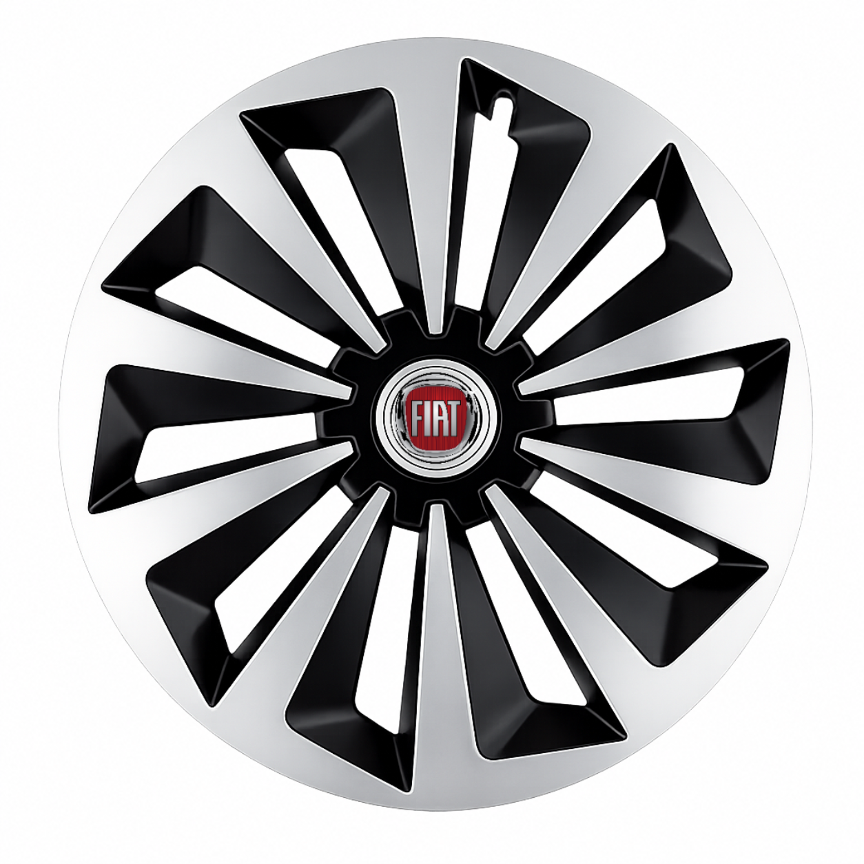Set 4 capace roti Fox Gri-Negru R15 Compatibil Cu Fiat